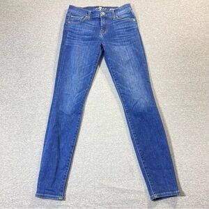 7 For All Mankind Womens Jeans SZ 25 Blue Skinny Ankle Gwenevere Mid Rise Denim